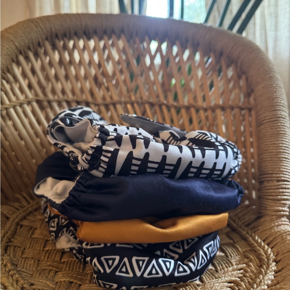 Reversible Kids Diaper Cover - Black, White & Gold